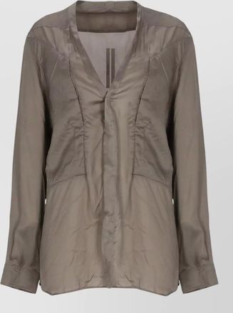 Rick Owens v neck satin top relaxed fit