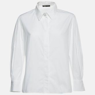 Maje White Cotton Puff Sleeve Shirt