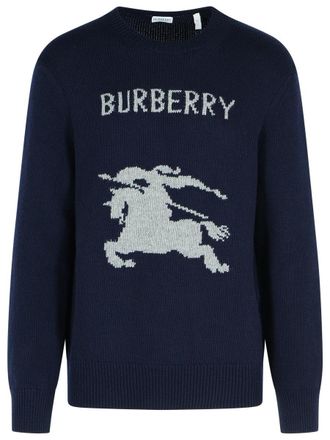 Burberry Snowdonia Wool And Navy Cashmere Sweater