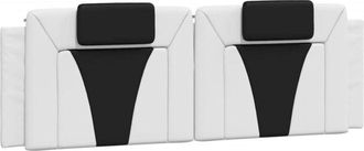 vidaXL Cabecero De Cama Acolchado Cuero Sint&eacute;tico Blanco Negro 160 Cm Vidaxl