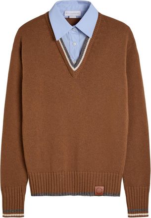 Stella McCartney Stella Mccartney Shirt-effect Wool Jumper - Brown - S (UK8-10 / S)