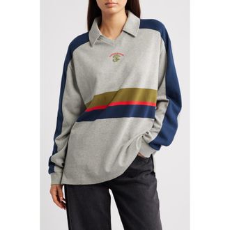 Damson Madder Verity V-Neck Rugby Shirt in Grey at Nordstrom Rack, Size 10 Us / 14 Uk