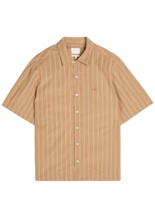A.P.C. Beckett Logo-embroidered Striped Cotton-poplin Shirt - Beige - Xxl
