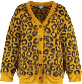 Bottega Veneta Animalier Cardigan - Dames - Vesten - Veelkleurig - S - Wol - Truien & Vesten