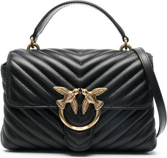Pinko Quilted Leather Mini Crossbody Bag With Bird Clasp