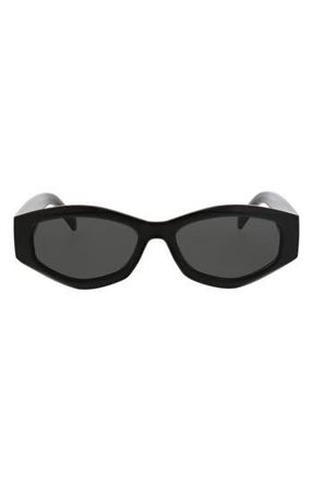 BCBGeneration 53mm Slim Geometric Oval Sunglasses in Black at Nordstrom Rack