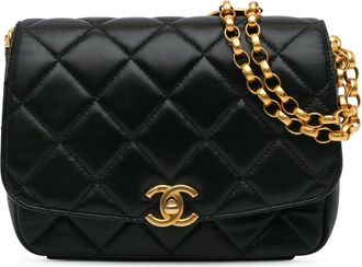 Chanel Hobo Bags - 2020 Medium Quilted Lambskin CC Coin Flap - Gr. unisize - in Schwarz - für Damen
