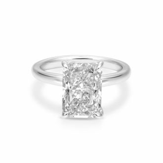 Grown Brilliance 4 Carat Radiant Lab Grown Solitaire Diamond Engagement Ring in 14K White Gold, H Color, VS Clarity, Gift Box Included