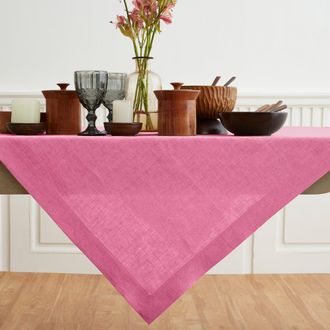 Solino Home Linen Table Throw - Fete, 52 x 52, 52 x 52 in Flamingo Pink at Nordstrom, Size Medium
