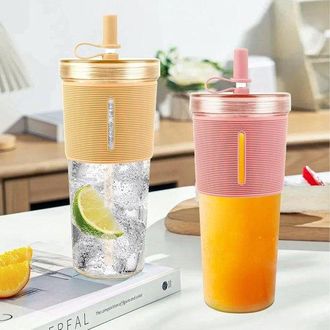 OEM Vasos De Pl&aacute;stico De Doble Pared Con Aislamiento T&eacute;rmico, Reutilizables, Para Batidos, T&eacute; De Burbujas, Caf&eacute; Helado, 2 Unidades