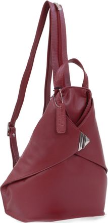 Visconti Womens Leather Anti Theft Backpack - Medium Rucksack With Adjustable Shoulder Straps - Multiple Pockets - 18258 Brooke - Red