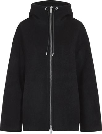 STUDIO NICHOLSON Etna Zip Through Jas - Dames - Vesten met rits - Zwart - 3XS - Katoen - Hoodies & sweatvesten