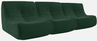 Sweeek Sweeek - Sof&aacute; Modular De Terciopelo, 3 Plazas, Sokol Terciopelo, Verde, 91x105x72 Cm