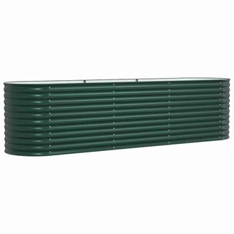 Berkfield Home Garden Raised Bed Green 320x80x81 cm Galvanized Steel | Size: 320 x 80 x 81 cm