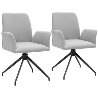 TecTake Swivel Chair Daya Set Of 2 - Light Grey | Size: 2 Pack