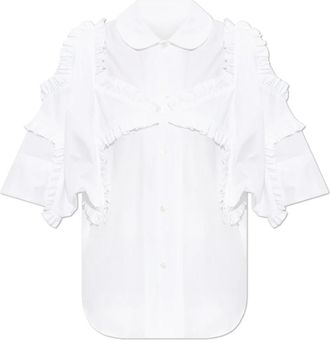 Comme Des Gar&ccedil;ons Shirt met decoratieve details - Dames - Overhemden - Wit - M - Katoen - Overhemden