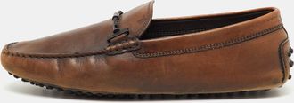 Tod's Tods Dark Brown Leather Slip On Driving Loafers