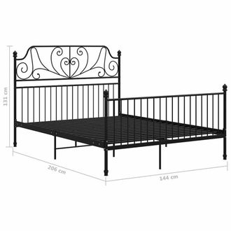 Berkfield Home Bed Frame Black Metal 140x200 cm