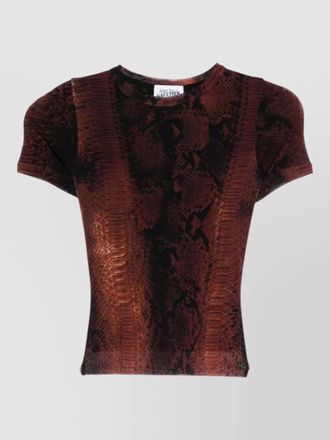 Jean Paul Gaultier snake print stretch top short sleeves