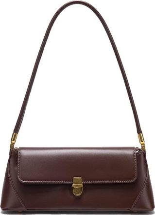 Generic Fashion Flap Shoulder Bags for Women Tote Handbag Small Clutch Purse Casual Underarm Bags Small Ladies Purses (Brown)