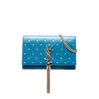Saint Laurent Pre-owned Cross Body Bags, female, Blue, Size: ONE SIZE Pre-owned The Kate Wallet on Chain