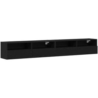 vidaXL Vidaxl - Mobile tv da parete 2 pcs Rovere nero 100 x 30 x 30 cm