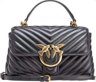 Pinko Love Lady Puff Mini - Dames - Handtassen - Zwart - ONE Size - Katoen - Tassen