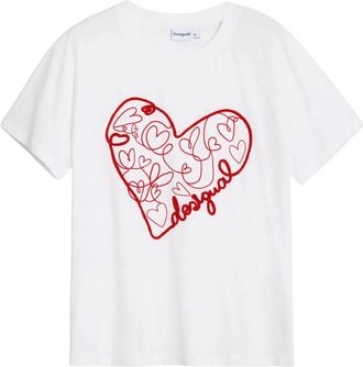Desigual TS Roma T-shirt - Dames - T-shirts - Wit - XS - Katoen - Tops