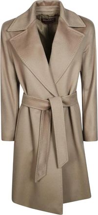 Max Mara Dravenna Jas - Dames - Jas met riem - Beige - M - Wol - Jassen