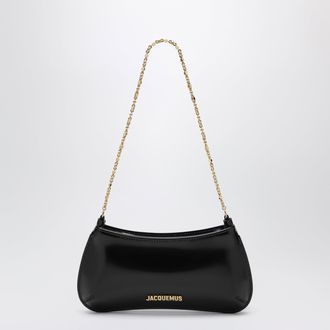 Jacquemus Le Bisou Chaine black patent bag