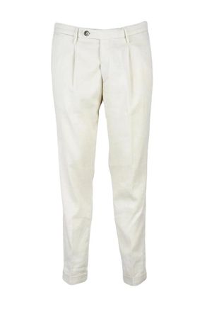 Michael Coal Tailored White Linen Stretch Trousers
