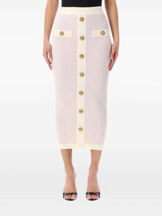 Balmain Gonna midi con bottone - Rosa