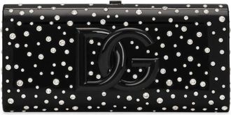 Dolce & Gabbana DG crystal clutch bag - women - Crystal/Lambskin/Resin - One Size - Black