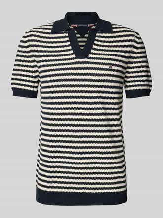 Tommy Hilfiger Regular Fit Poloshirt mit Strukturstrick in Black, Gr&ouml;&szlig;e XXXL