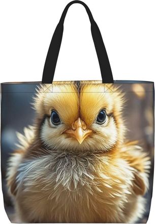 Generic Chicken Chick Tote Bag Foldable Carry Bag Reusable Handbags For Work Yoga Picnic