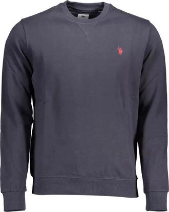 U.S.Polo Association Blauwe Katoenen Trui met Logo - Heren - Sweatshirts - Blauw - 2XL - Katoen - Hoodies & sweatvesten