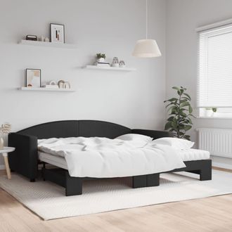 vidaXL Vidaxl - Sof&aacute; Cama Nido Con Colch&oacute;n Tela Negro 100x200 Cm
