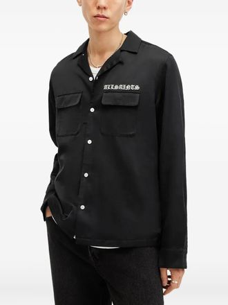AllSaints logo-embroidered shirt - Black