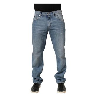 Dolce & Gabbana Straight Jeans, male, Blue, Size: M Classic Denim Jeans