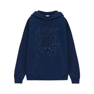 Loewe Split Logo Relaxed Fit Hoodie - Heren - Sweatshirts & Hoodies - Blauw - Maat: XL Katoen