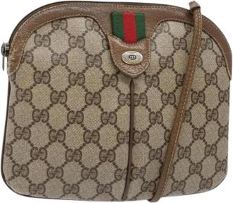 Gucci Pre-owned Leren Crossbodytas - Dames - Vintage Schoudertas - Beige - ONE Size - Leer - Vintage