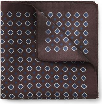 BOSS ONE Silk pocket square with printed pattern