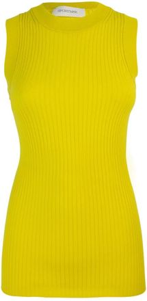 Sportmax Sleeveless Top - Dames - Tops zonder mouwen - Geel - L - Katoen - Tops