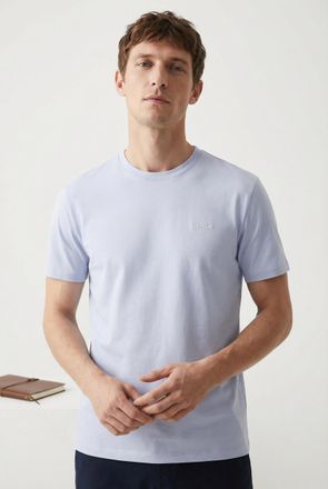 Calvin Klein T-Shirt CALVIN KLEIN SS MICRO LOGO CREWNECK TEE, Herren, Gr. XXL, breezy blau, Web, Obermaterial: 100% Baumwolle, unifarben, klassisch normal, Rundhal