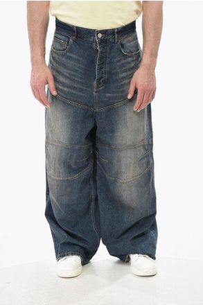 Balenciaga Wide-Leg Jeans with Logo Button 29cm size M