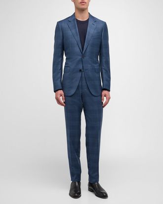 Ermenegildo Zegna Mens Trofeo Melange Check Suit