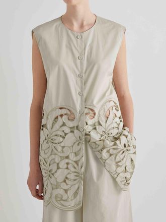 Meimeij Floral Embroidered Cotton Top