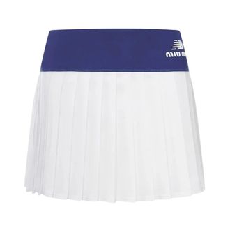 Miu Miu Geplooide tennisrok - Dames - Sport - Blauw - Maat: XS Jersey