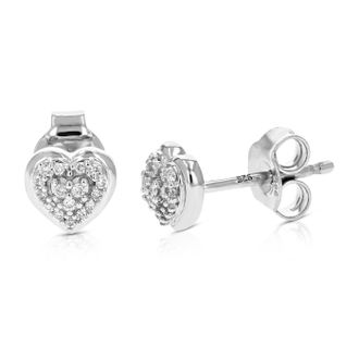Vir Jewels 1/10 cttw Lab Grown Diamond Composite Earrings in Sterling Silver With Push Backs For Women