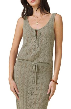 Splendid Eleni Pointelle Sweater Tank in Eucalyptus Green at Nordstrom, Size X-Large